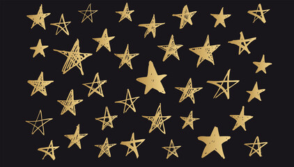 Stars set. Hand drawn doodle illustrations	