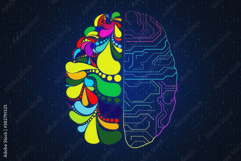 Poster technically and creatively developed brain