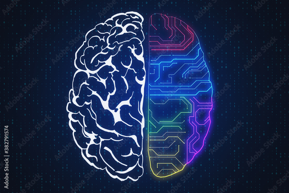 Poster circuit brain sketch