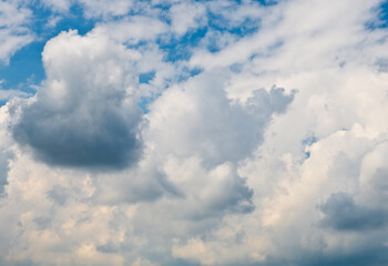 Grey and white clouds in the sky (background)