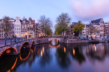 Fototapeta premium Keizersgracht at Sunset