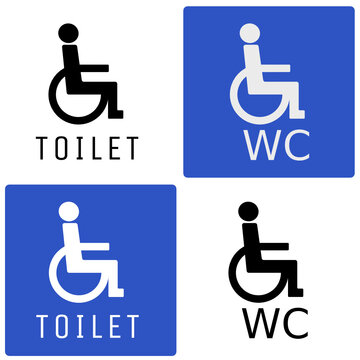 wc sign person with disability.  Toilet for handicapped