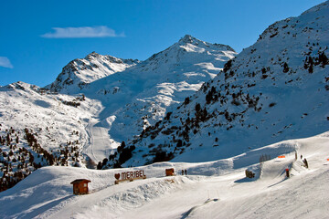 Fototapeta na wymiar Meribel Mottaret Mont Vallon Les Trois Vallees 3 Valleys ski area French Alps France