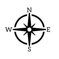 Compass icon. internet button with white background