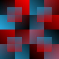 Bright Colorful Seamless Pattern of Gradient Blue and Red Squares