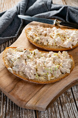 Sandwiches with fresh homemade tuna fish paste.