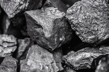 Macro texture black coal anthracite large amount for mine