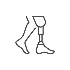 Prosthetic leg line outline icon