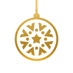 Beautiful Golden Christmas Ball for Winter Decoration