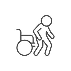 Disabled person line outline icon