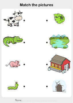 match the pictures of Animal and Their Homes. - Flashcards for education.