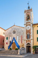 View at the Church of  Madonna di Vitaleta in San Quirico d Orcia, Italy