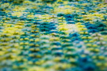 The structure of a colorful knitted scarf