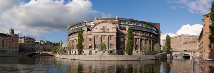 Naklejka premium The Parliament House of Sweden, the Riksdag (Swedish: Riksdagshuset) 
