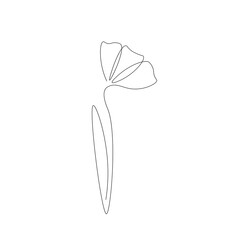 Flower silhouette drawing. Vector illustration