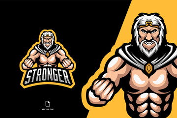 guardian man strong mascot logo character cartoon illustration