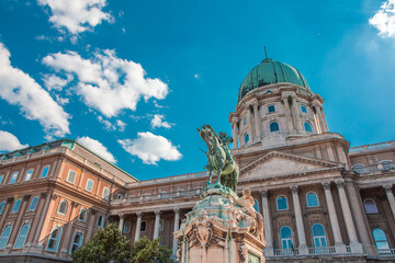 Fototapeta premium The Buda Castle on top of hill in Budapest, Hungary.
