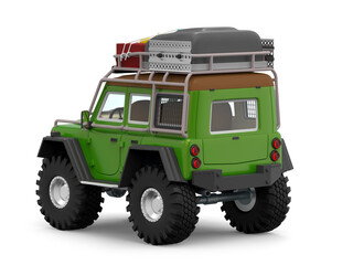 Obraz premium suv off-road sand cartoon back