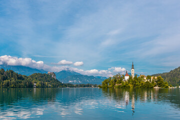 The Bled lake in Slovenia, summer time.