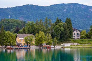 Fototapeta na wymiar The Bled lake in Slovenia, summer time.