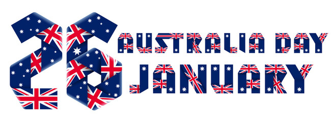 January 26, Australia Day congratulatory design with Australian flag elements.