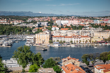 Fototapeta na wymiar Aerial view of old town in Zadar, Croatia.