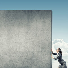 Blank concrete banner