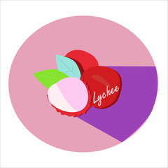 Exotic unusual lychee fruit in the format