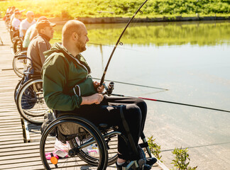 Championship in sports fishing among people with disabilities.
