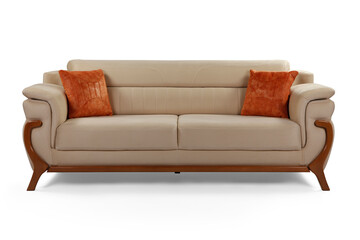 Modern comfortable furniture on white background . front view