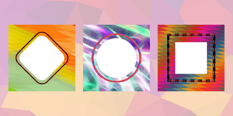 Geometric design mosaic sets. Colorful gradient background. Geometric triangle, abstract background. Mosaic texture. The effect of stained glass. EPS 10 Vector