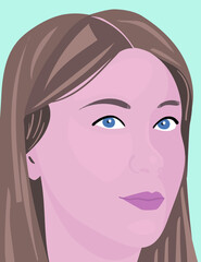 woman portrait. woman with straight hair.