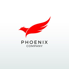 Red Phoenix logo design vector template.