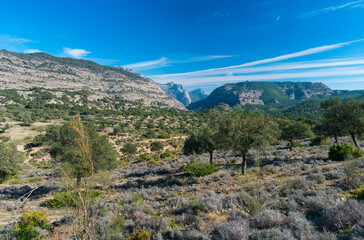 Landscape near Caminito del Rey, Gorge of the Gaitanes (Desfiladero de los Gaitanes), Álora, Málaga, Andalusia, Spain, Europe