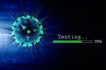 3d rendering Virus bacteria cells background