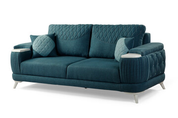 Modern comfortable furniture on white background . corner view