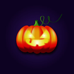 Halloween pumpkin with a scary face 