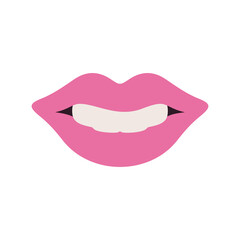 Human lips icon, flat design style illustration - Vector