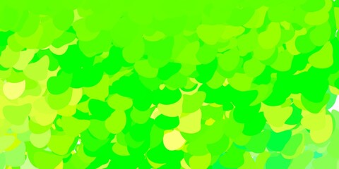 Light green, yellow vector texture with memphis shapes.