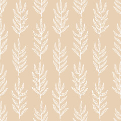 Vector seamless pattern with hand drawn  branches. Cute design for wallpaper, fabric, textile, wrapping paper