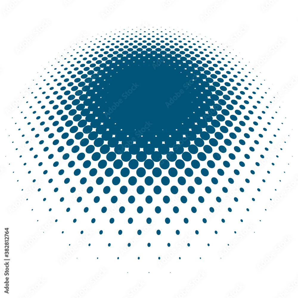 Poster colorful halftone vector pattern, texture in 3d perspective. circles, dots, screentone illustration.
