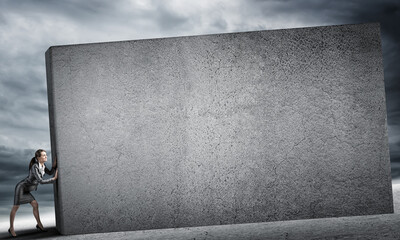 Blank concrete banner