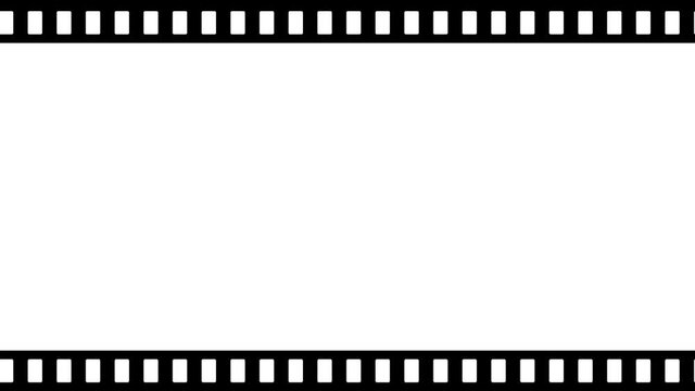 Looping background material with a film strip background that flows laterally.