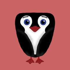 isolated cute penguin on a pink background