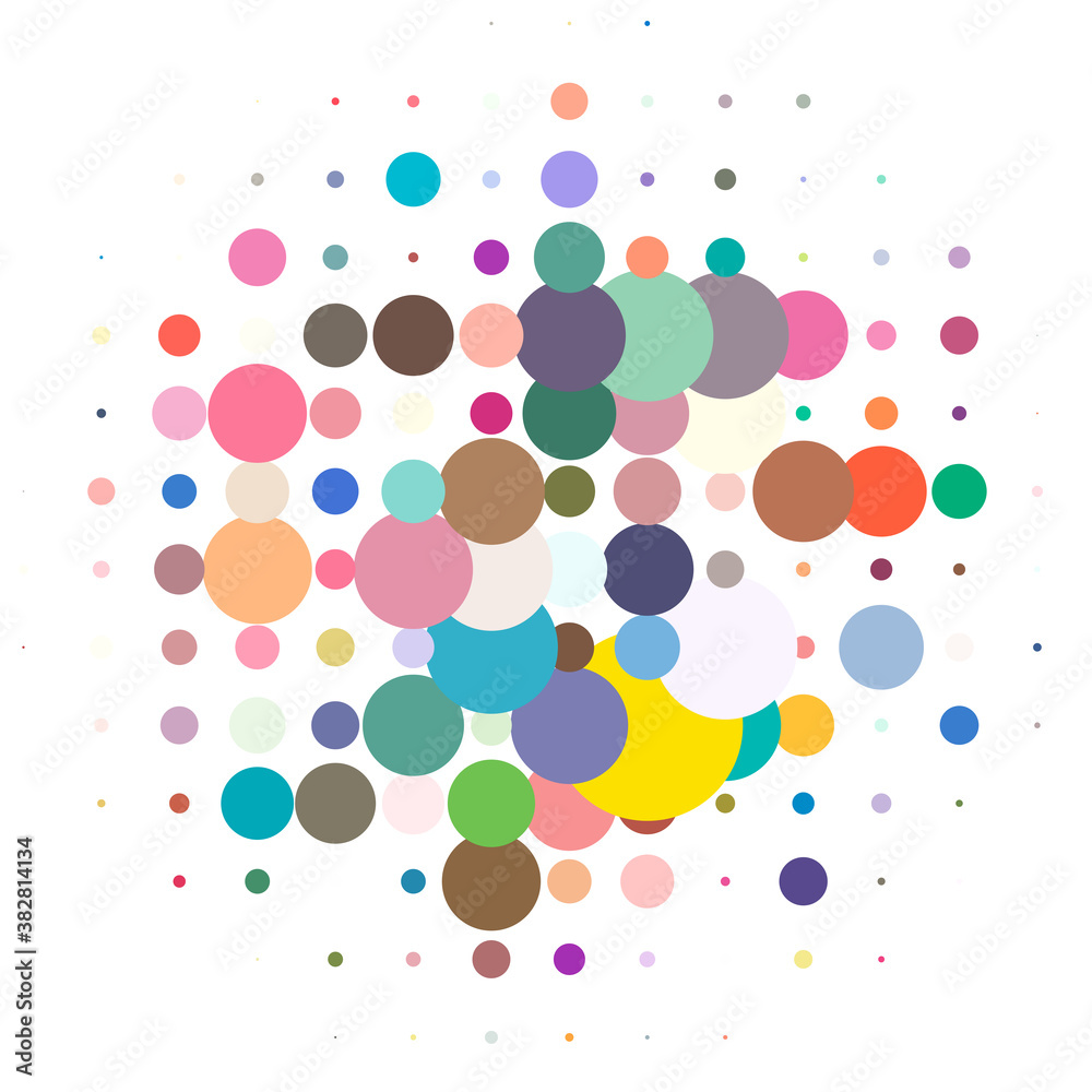 Poster random dots, circles halftone (half-tone) element. speckles, freckles vector illustration. stipple-s
