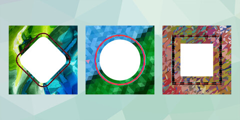 Geometric design mosaic sets. Colorful gradient background. Geometric triangle, abstract background. Mosaic texture. The effect of stained glass. EPS 10 Vector