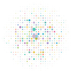 Random dots, circles halftone (half-tone) element. Speckles, freckles vector illustration. Stipple-stippling design - 382814307