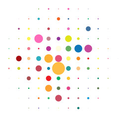 Random dots, circles halftone (half-tone) element. Speckles, freckles vector illustration. Stipple-stippling design