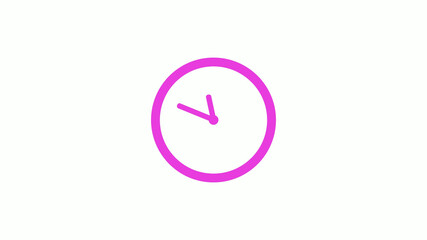 New pink color circle clock icon without trick,New clock icon on white background