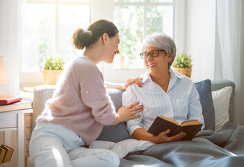 mother and daughter are talking